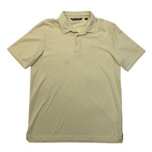 Travis Mathew Polo Shirt Mens M Medium Daffodil Yellow Pima Cotton Blend Golf